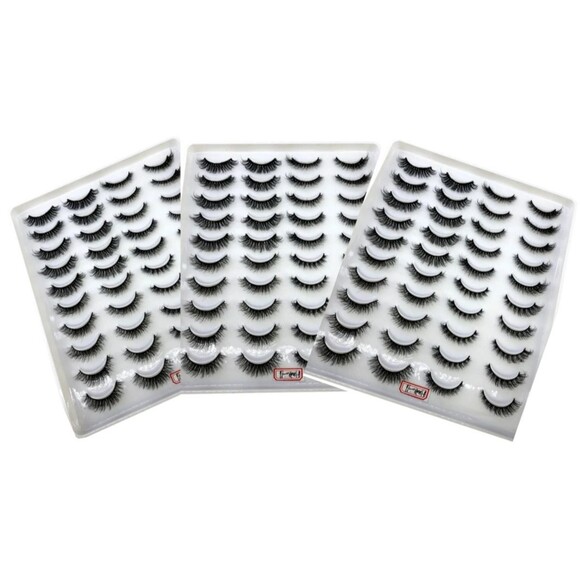 60 Pairs False Eyelashes Mink Natural Extension Black 3D Soft Lashes Makeup - Picture 1 of 3